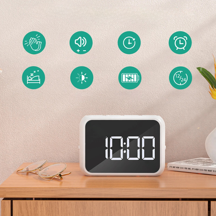 Compacte digitale wekker met dubbel alarm