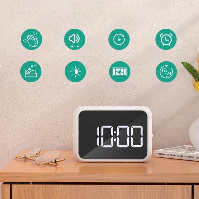 Compacte digitale wekker met dubbel alarm