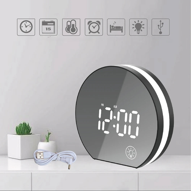 Digitale spiegelwekker met grote cijfers