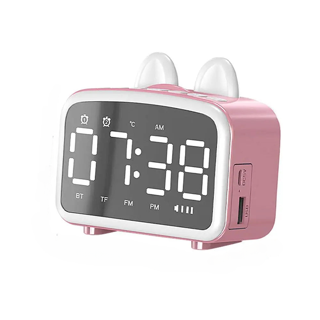 Slimme digitale wekker met konijnenoren