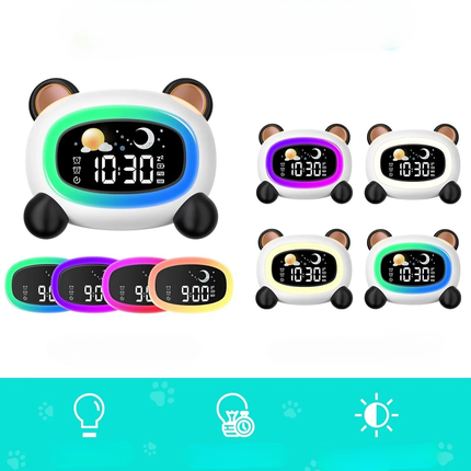 Kinderwekker panda met licht en geluid