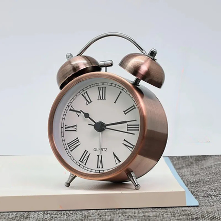 Vintage design wekker met dubbele bel