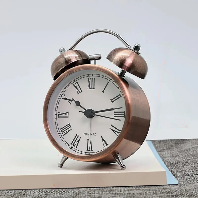 Vintage design wekker met dubbele bel