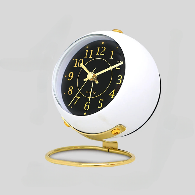 Ronde analoge design wekker op voet