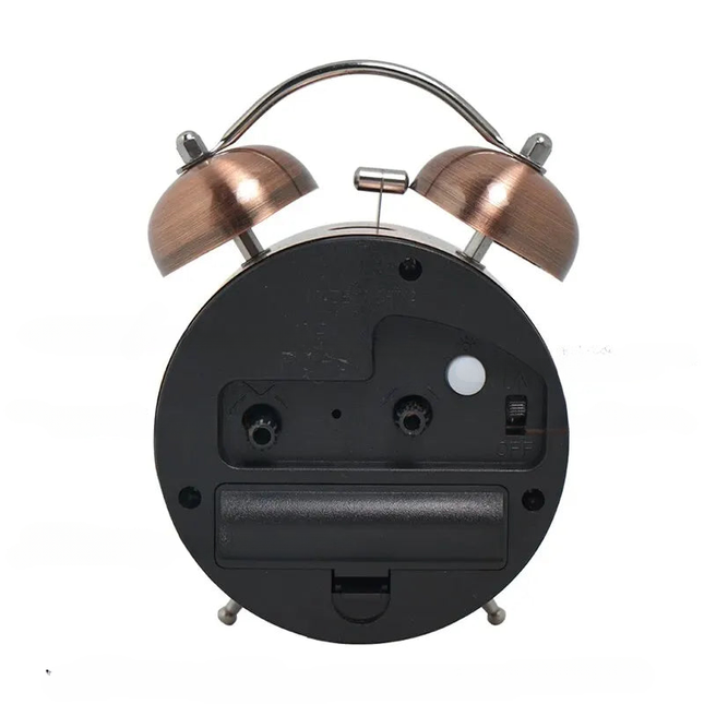 Vintage design wekker met dubbele bel