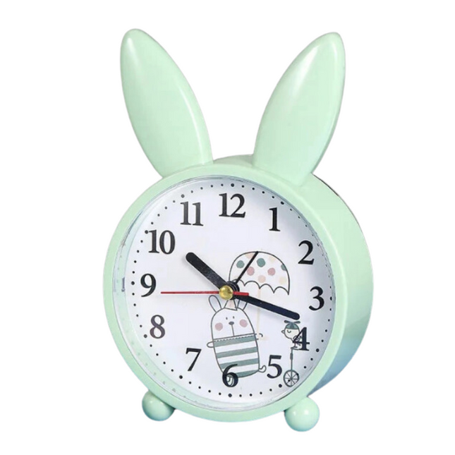 Analoge kinderwekker met lief konijntje