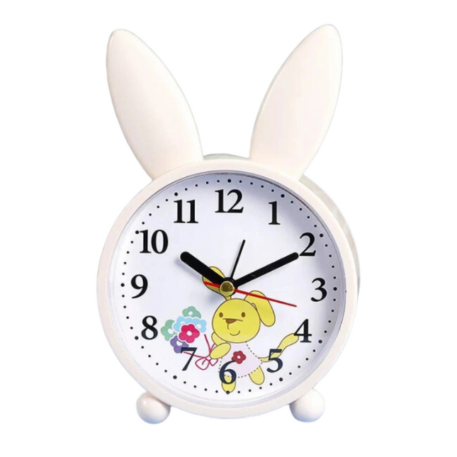 Analoge kinderwekker met lief konijntje