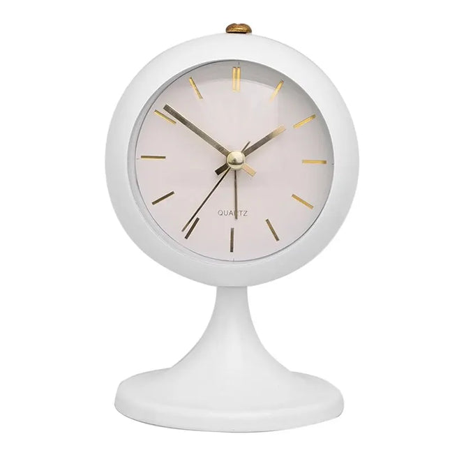 Witte vintage wekker op voet
