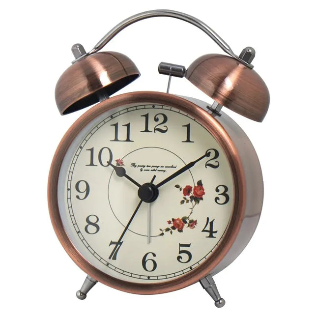 Vintage design wekker met dubbele bel