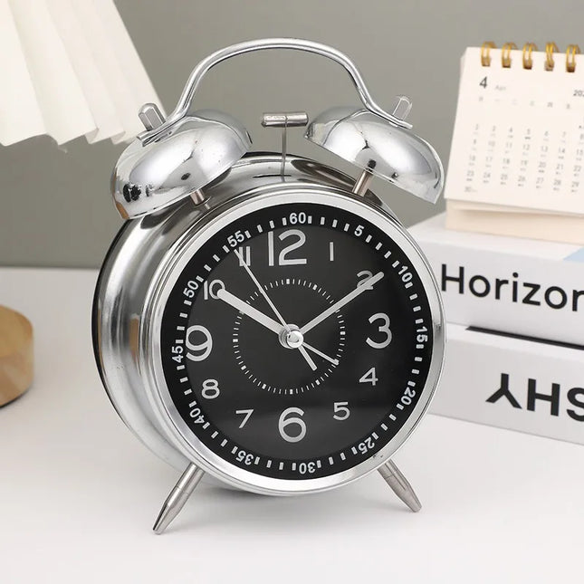 Metalen vintage wekker met dubbele bel