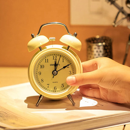 Beige retro wekker met dubbele bel