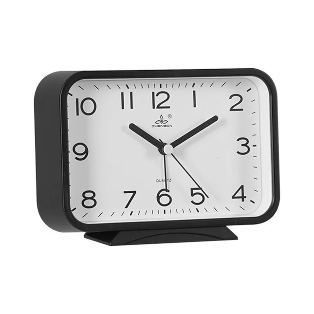 Rechthoekige analoge wekker met stil uurwerk