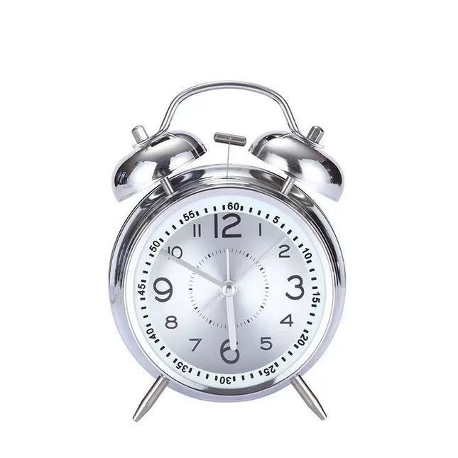 Metalen vintage wekker met dubbele bel