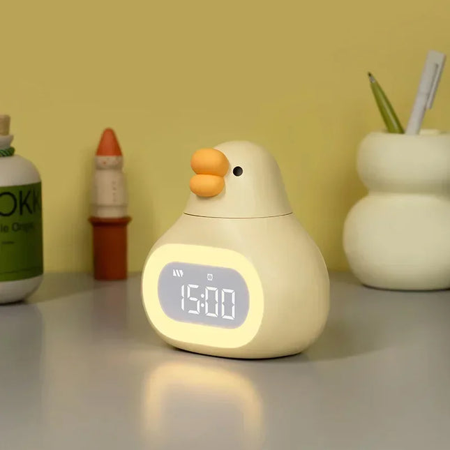 Kinderwekker eend met nachtlampje functie