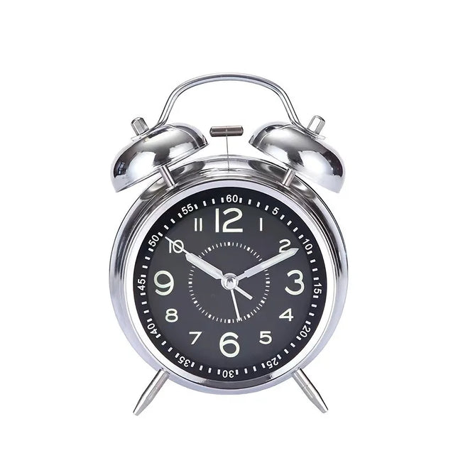 Metalen vintage wekker met dubbele bel