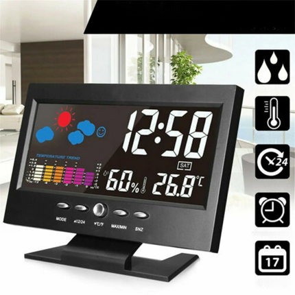 Digitale wekker met kalender en temperatuur