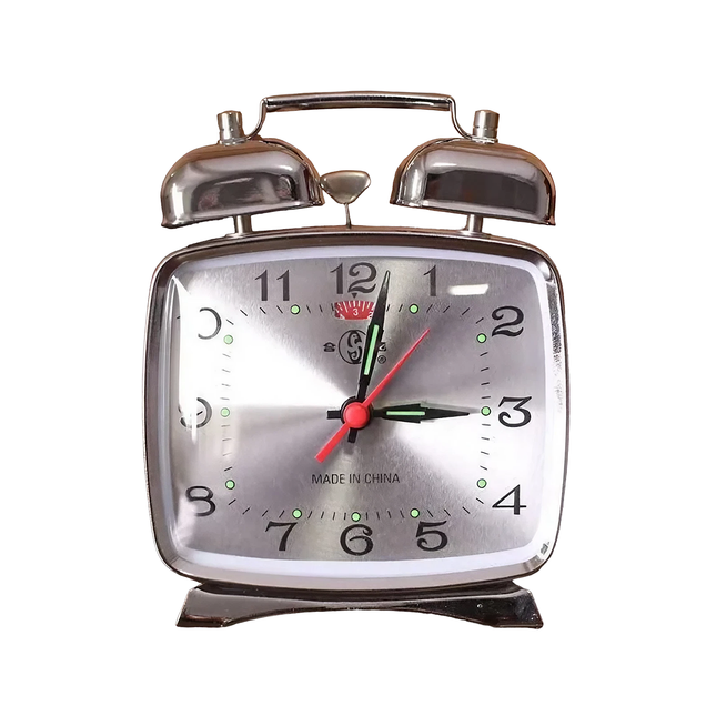 Vierkante mechanische wekker vintage look