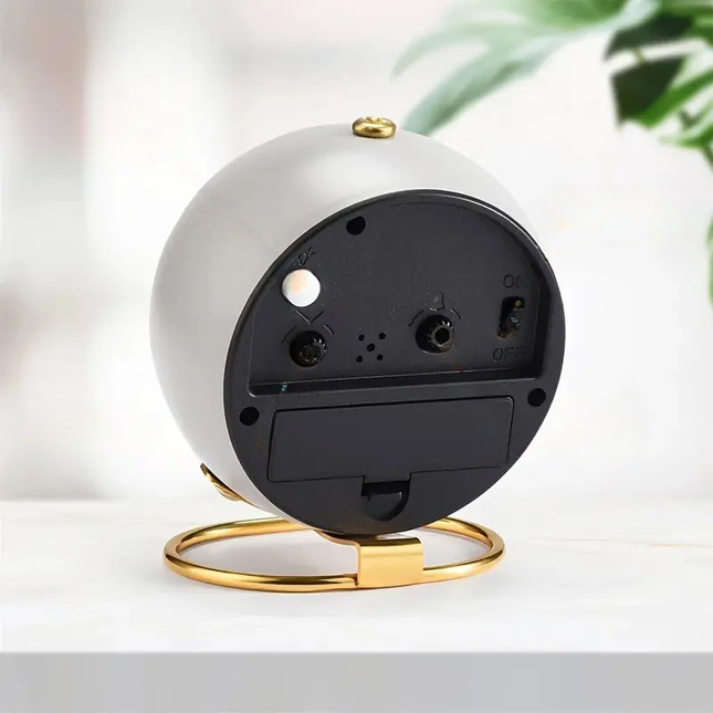 Ronde analoge design wekker op voet