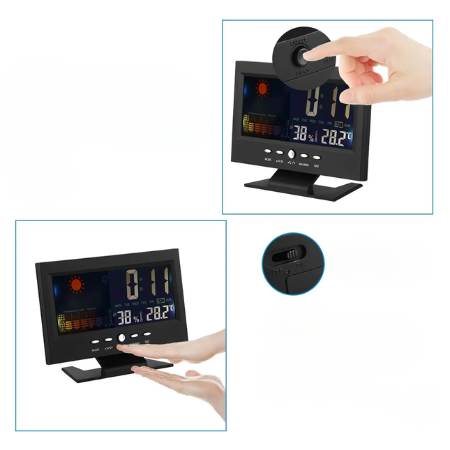 Digitale wekker met kalender en temperatuur