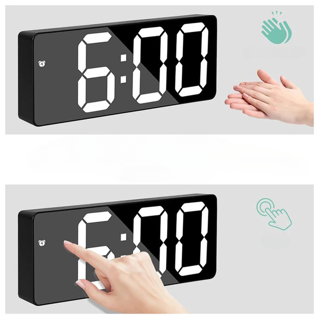 Digitale wekker met grote lichtgevende cijfers