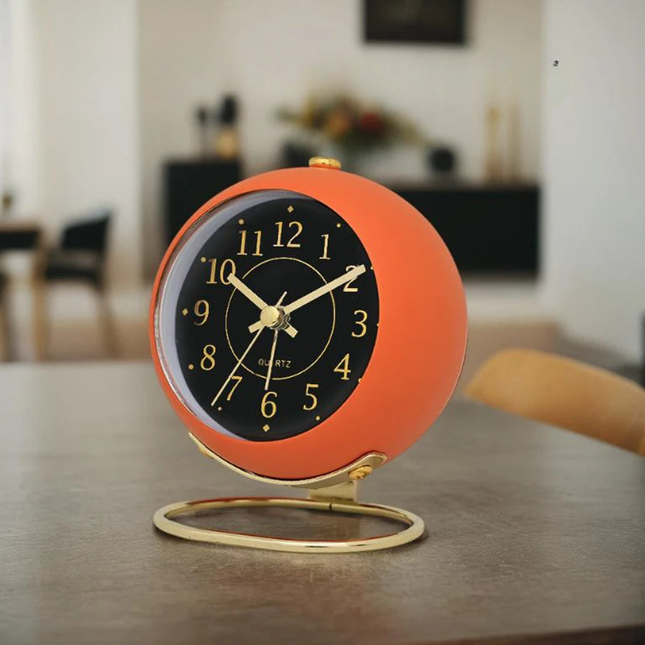 Ronde analoge design wekker op voet