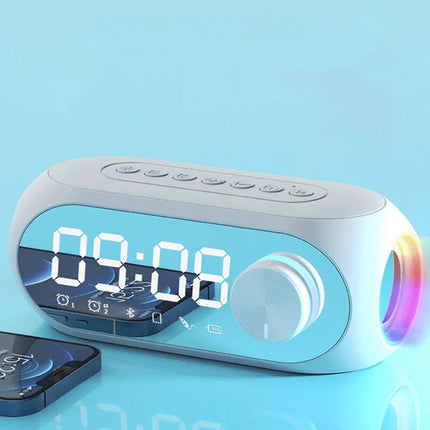 Witte wekkerradio met Bluetooth luidspreker