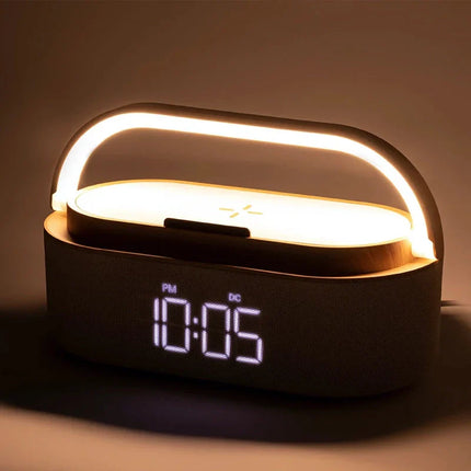 Wekkerradio met nachtlamp en oplader