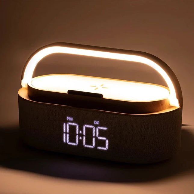 Wekkerradio met nachtlamp en oplader