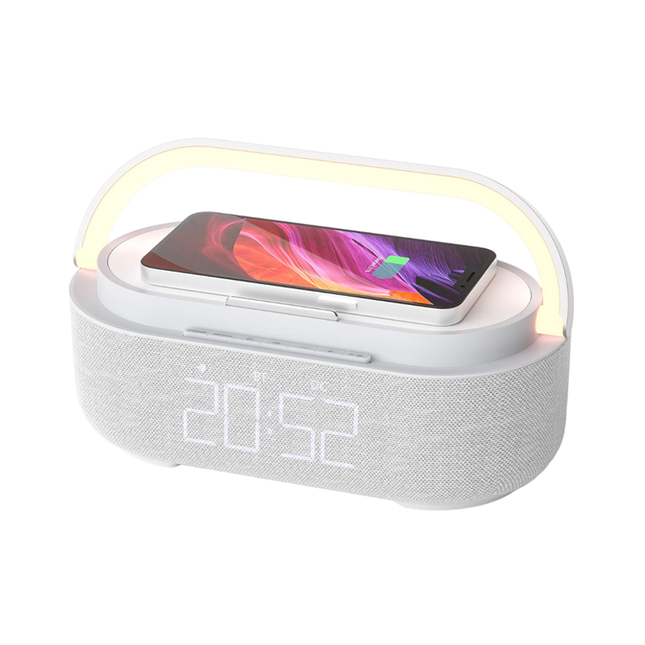 Wekkerradio met nachtlamp en oplader