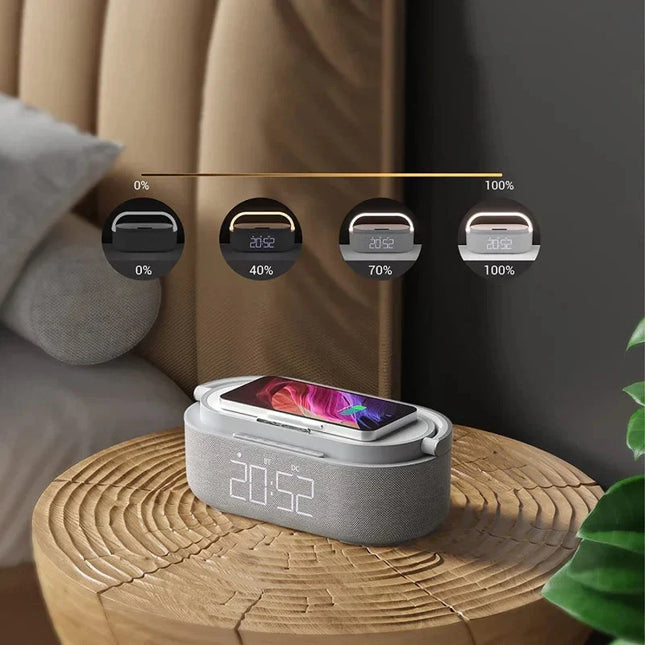 Wekkerradio met nachtlamp en oplader