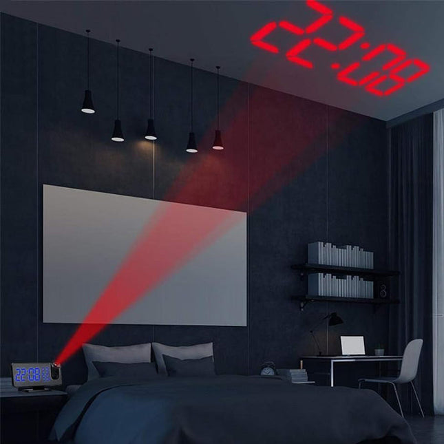 Design wekkerradio met projectie en radio