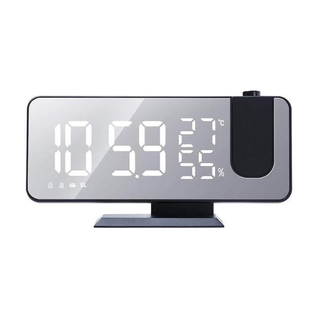 Projectiewekker met radio en thermometer