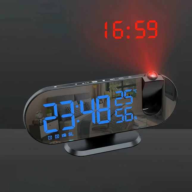 Projectiewekker met spiegeldisplay voor jongens