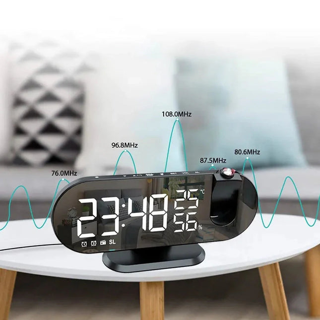 Wekkerradio met projector voor op plafond