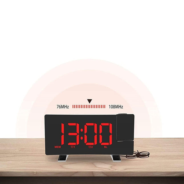 Projectiewekker met rode LED cijfers
