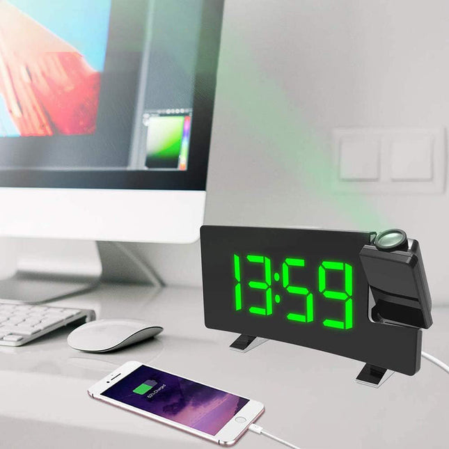 Digitale projectiewekker met USB-oplader