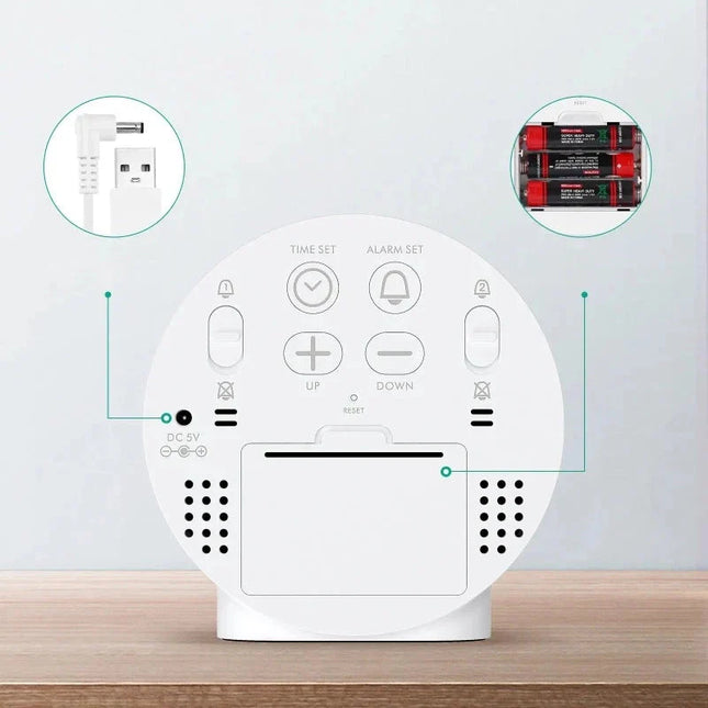 Ronde digitale wekker grote cijfers