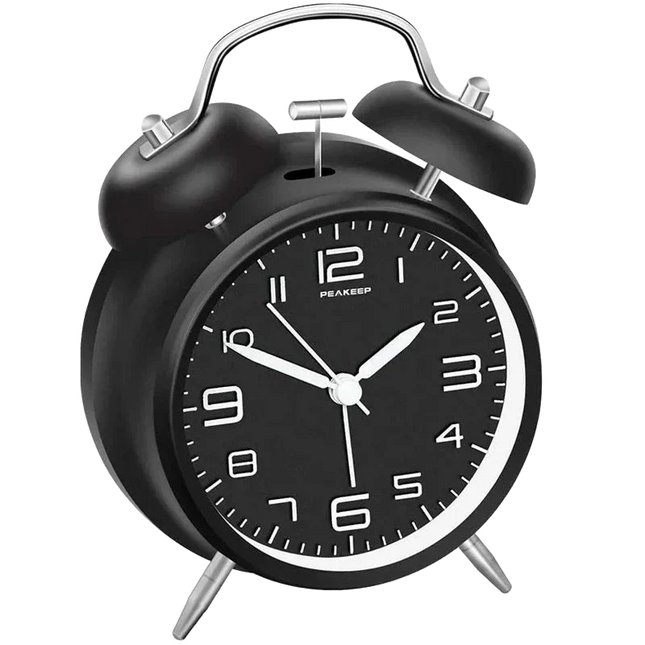 Analoge wekker met dubbele bel