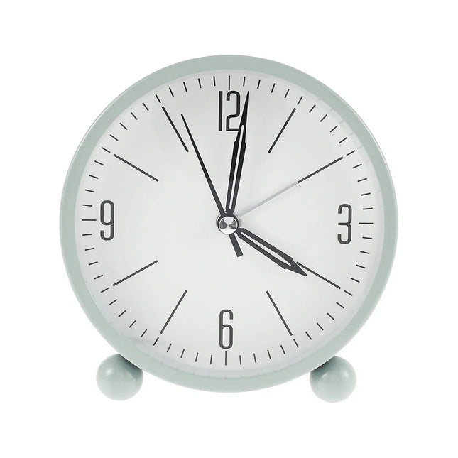 Minimalistische ronde analoge wekker