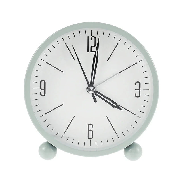 Minimalistische ronde analoge wekker