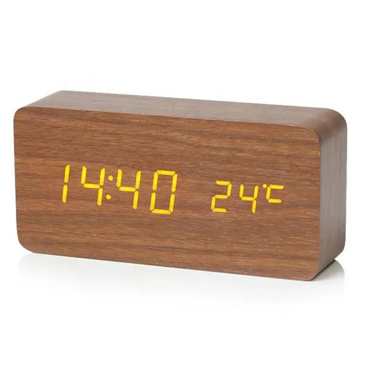 Digitale houten wekker met led