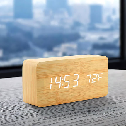 Digitale houten wekker met led