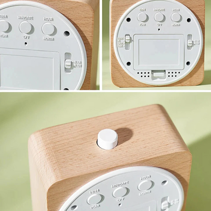 Digitale wekker in moderne houtlook