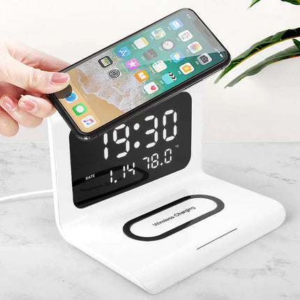 Draadloze oplader met digitale wekker
