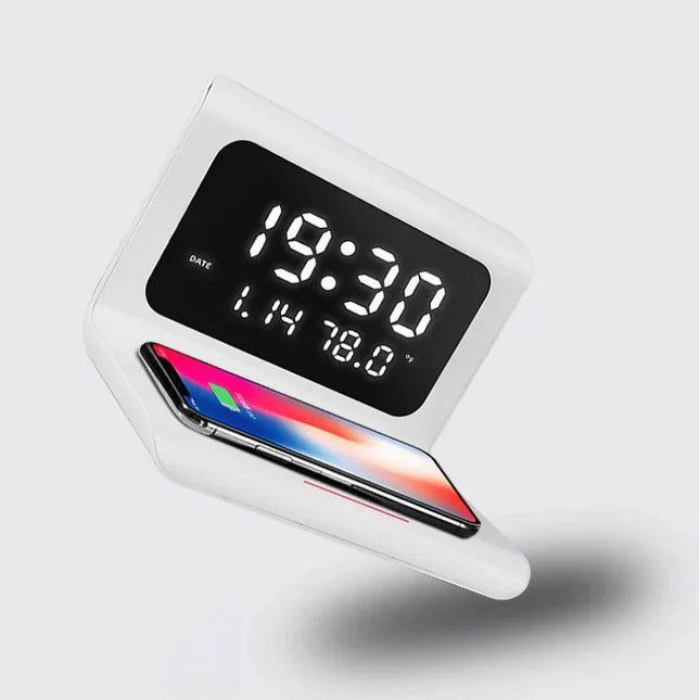 Draadloze oplader met digitale wekker