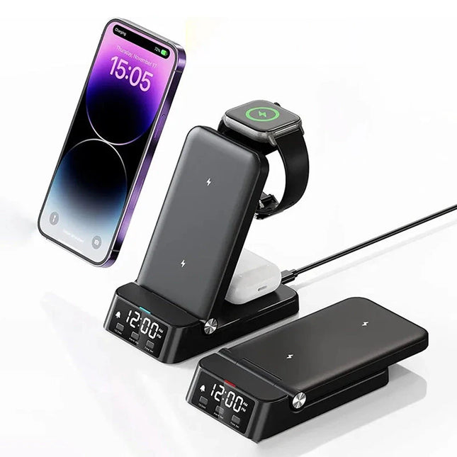 Wekker met draadloze oplader voor smartphone