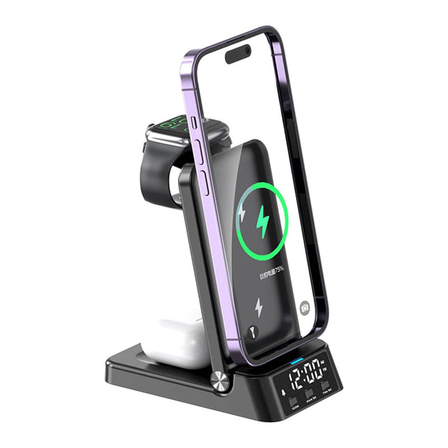 Wekker met draadloze oplader voor smartphone