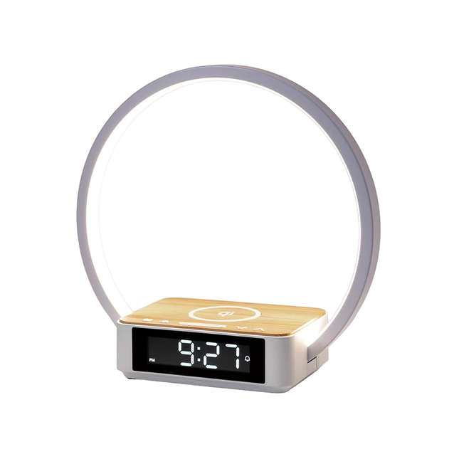 Design wekker met lamp en inductielader