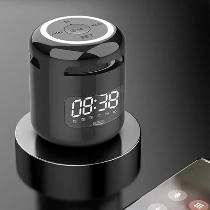 Zwarte draagbare wekker met Bluetooth