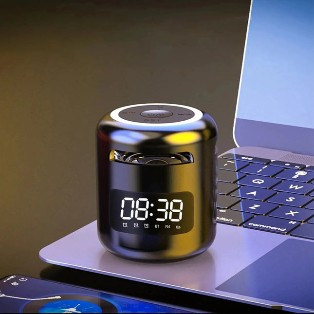 Zwarte draagbare wekker met Bluetooth